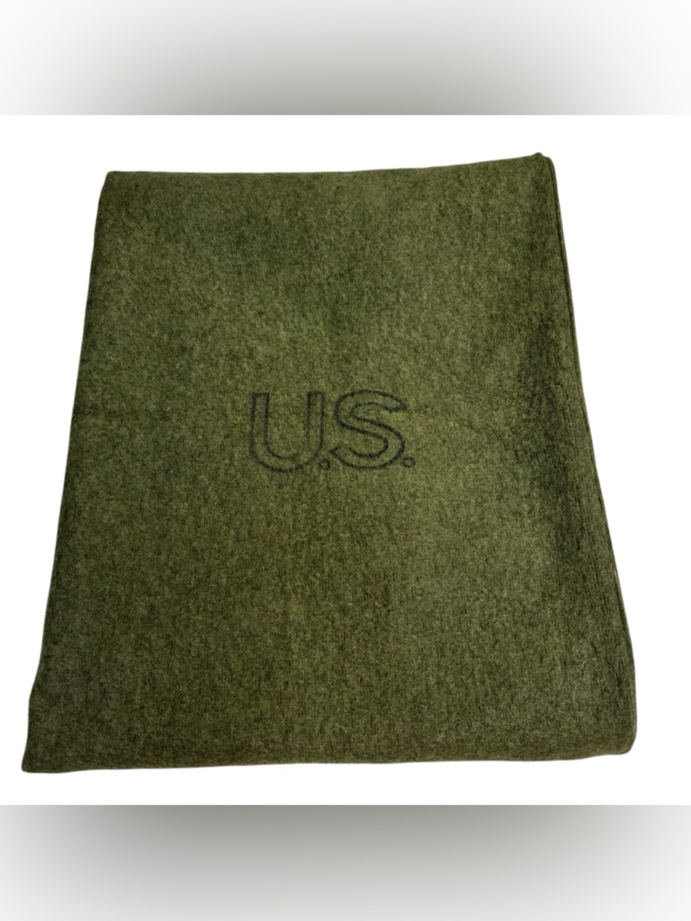 VTG US Military Wool Blanket Rock River Woolen Mills 66"x 84" Olive Green